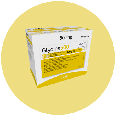 Verpakking van Glycine 500mg voedingssupplement