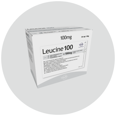 Verpakking van Leucine-supplement van 100 mg